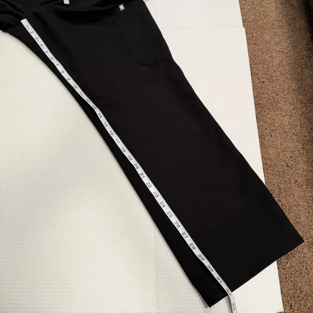 Figs Cairo Cargo Scrub Pants, 2XL Tall, Men’s, Black, Zip Fly
